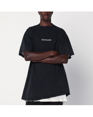 Balenciaga Faded Double Back T-Shirt - Black