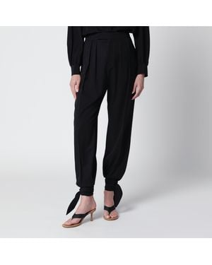 Chloé Pleated Fluid Crêpe De Chine Trousers - Black
