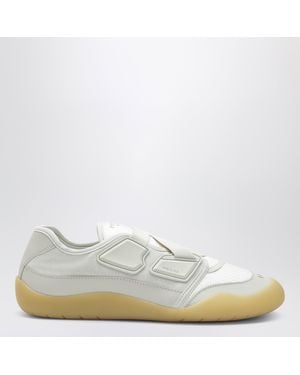 Prada Baskets Speedrock Cristallo En Cuir Et Résille - Blanc