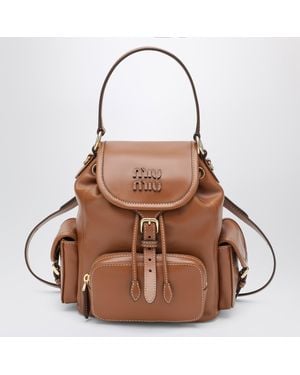 Miu Miu Cognac Calfskin Backpack - Brown