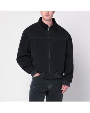 Maison Margiela Blouson Noir Avec Détail Empiècement