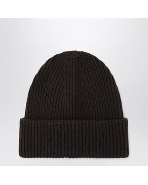 Almada Label Braune Sturmhaube Aus Wolle Und Kaschmir - Schwarz