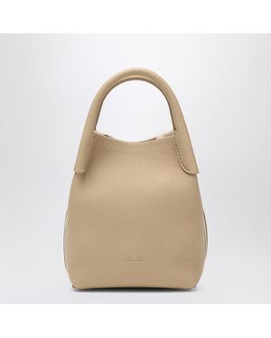 Loro Piana Micro Bale Bag In Light Mastic Grained Leather - Natural