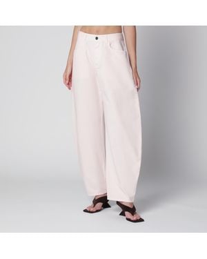 Alaïa Rounded High-Rise Cotton Denim Jeans - Pink