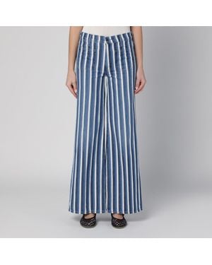 Mother Jeans The Patch Pocket Twister Sneak Striped - Blue