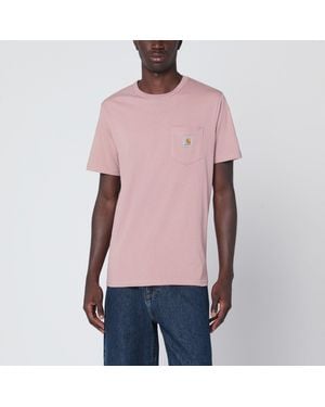 Carhartt S/S Pocket T-Shirt Glassy - Pink