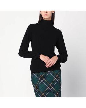 Moschino Schwarzer Rollkragenpullover Mit Überkreuzten Details