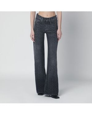 Balenciaga Washed Jeans With Jacquard Logos - Blue