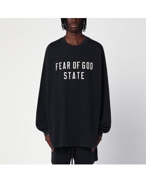 Fear Of God Maglia nera con logo - Blu
