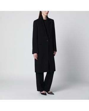 TOTEME Schwarzer Garderob Oversize-Mantel Aus Wollmix