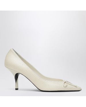 Jacquemus Ivory Python-Effect Embossed Leather Tourni Décolleté - White