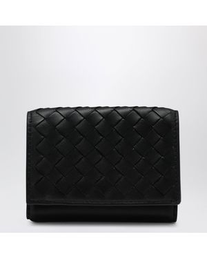 Bottega Veneta Intrecciato Tri-Fold Wallet - Black