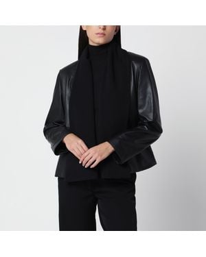 TOTEME Leather Jacket With Scarf Collar - Black