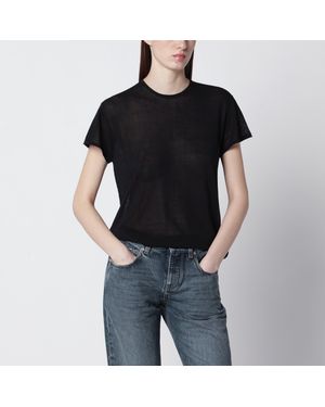 TOTEME Silk Crêpe T-Shirt - Black