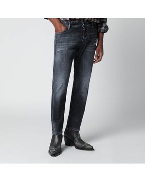 DSquared² Jean Slim Délavé Avec Usures - Bleu