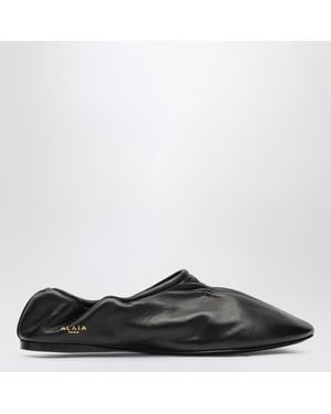 Alaïa Weiche Slipper Aus Schwarzem Leder