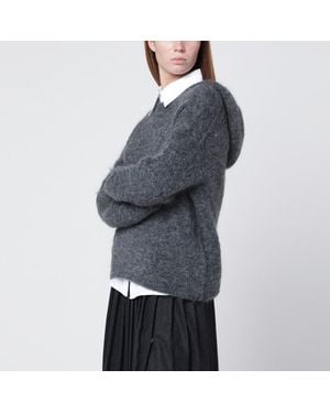 Max Mara Pull À Capuche Anthracite - Gris