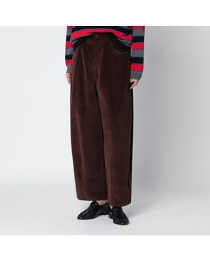 Cordera Pantalon Marron En Velours Côtelé