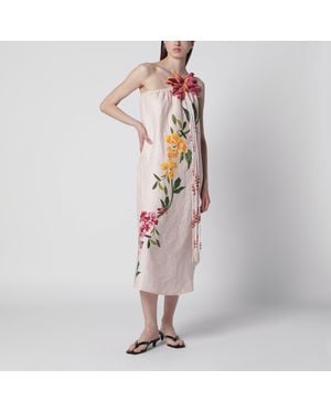 FARM Rio Garden Terrace Floralprint Linen Maxi Dress - Pink