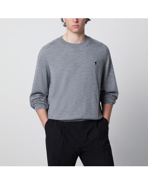 Ami Paris Wool Ami De Coeur Jumper - Grey