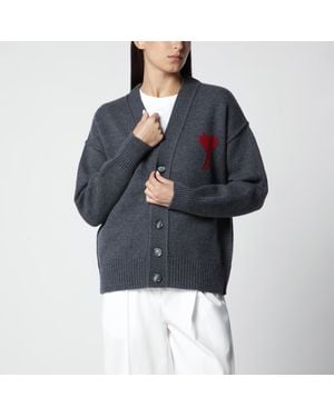 Ami Paris Ami De Coeur Cardigan - Blue