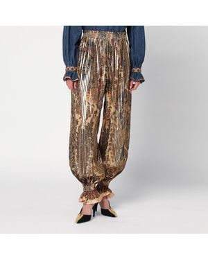 Valentino Pleated Silk-blend Pants - Multicolor