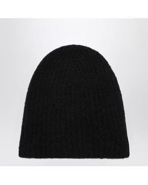 Roberto Collina Berretto in cashmere a coste - Nero