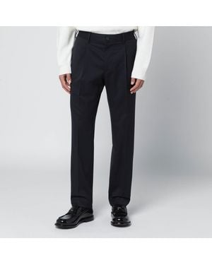 Santaniello Wool Blend Trousers - Blue