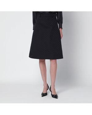 Gucci Gg Cotton Blend Midi Skirt - Black