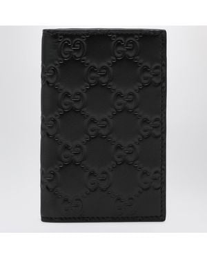Gucci Gg Emblem Vertical Card Holder - Black