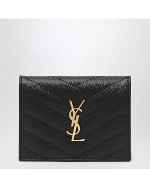 Saint Laurent Portacarte cassandre grain de poudre - Nero