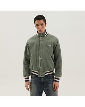 1989 STUDIO Light Corduroy Varsity Jacket - Green