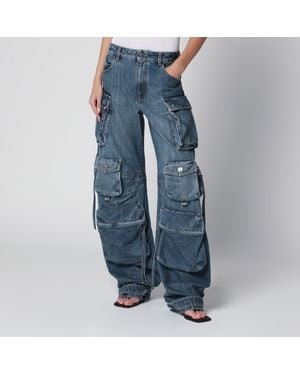 The Attico Fern Washed Cargo Pants - Blue