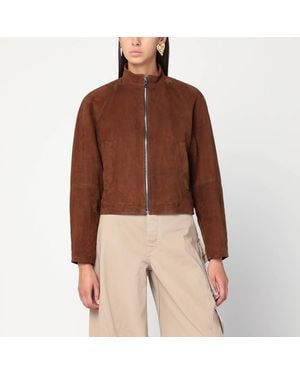 Alaïa Suede Jacket - Brown