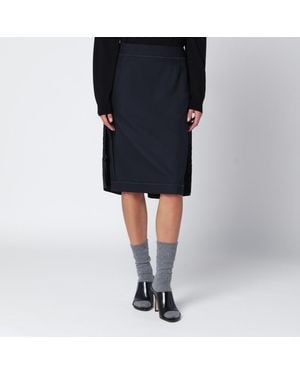 Maison Margiela Gonna con pannelli laterali in satin - Nero