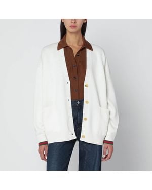 Gucci Ivory Wool And Cashmere Cardigan - White