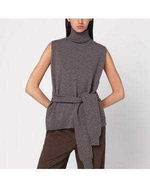 Rohe Taupefarbenes Meliertes Doppel-Lagen-Shirt - Grau