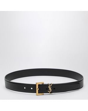 Saint Laurent Monogram Belt 3 Cm - Black