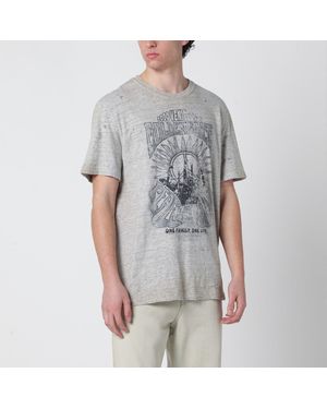 Golden Goose Vintage-Effect T-Shirt With Print - Grey