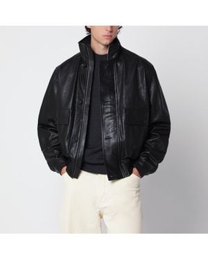 AURALEE Textured Lambskin Blouson - Black