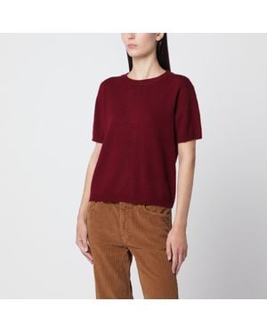 Alexandra Golovanoff Mini Andre Wine 21 Cashmere T-Shirt - Red