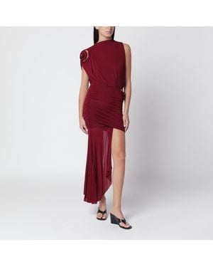 Christopher Esber Aurelia Short Wine-Colored Viscose Dress