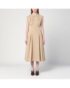 Philosophy Longuette Dress In Technical Cotton - Natural