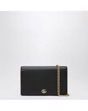 Gucci Gg Marmont Wallet With Chain - Black