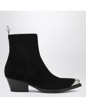 Sartore Stivaletto wax in pelle scamosciata - Nero