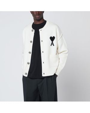 Ami Paris Ami De Coeur Cardigan - Black