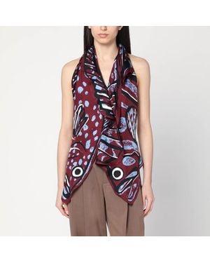 Bottega Veneta Printed Silk Twill Top - Purple