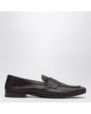 Prada Dark Leather Loafers - Black