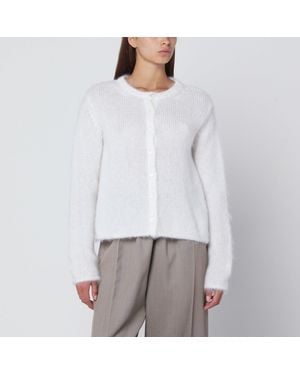 Loewe Cardigan Blanc En Mélange De Mohair