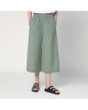 Loewe Pantalon Court Sauge En Mélange De Coton - Vert